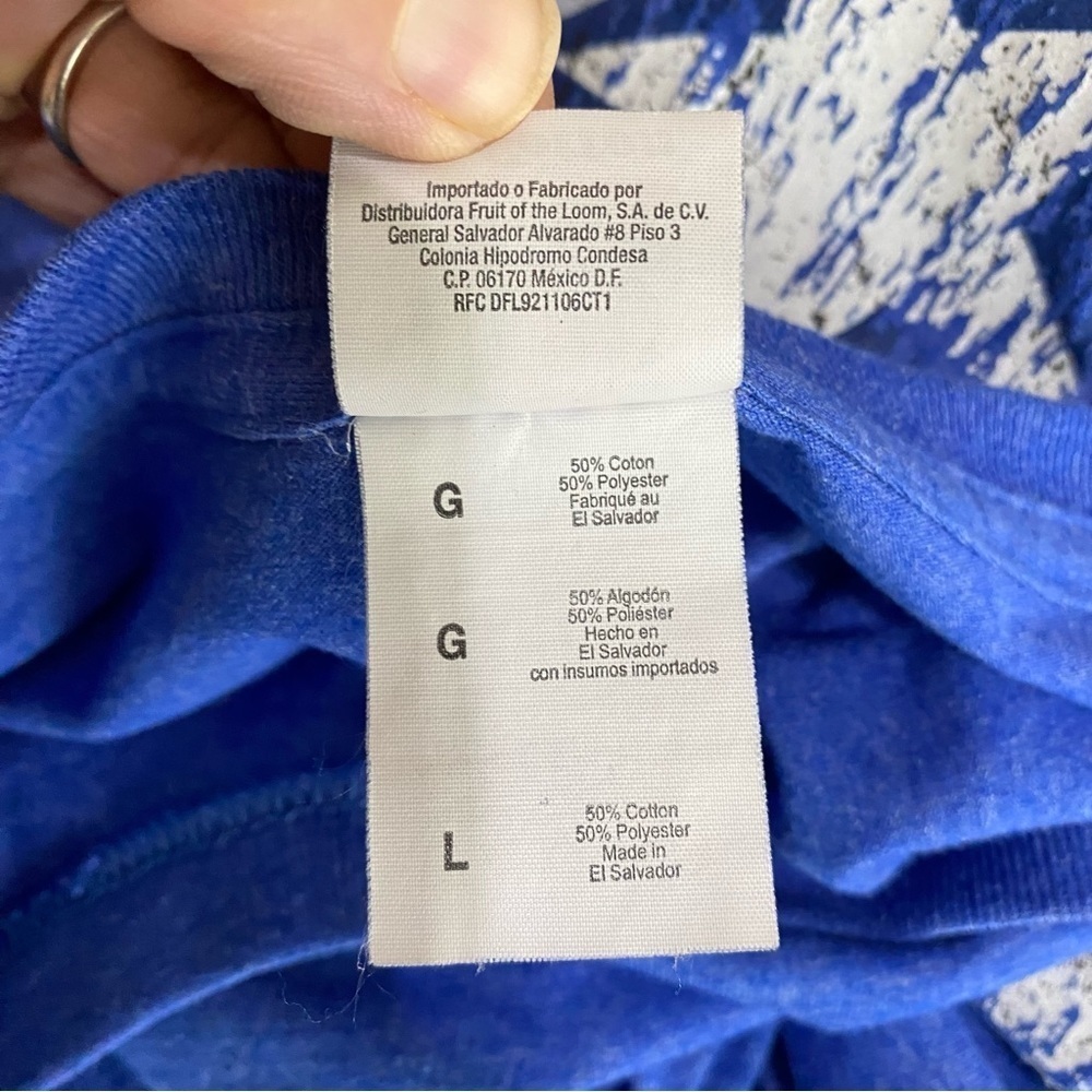 Fruit of the Loom Men’s Heather Blue Padre Island Texas Tee - Picture 7 of 7
